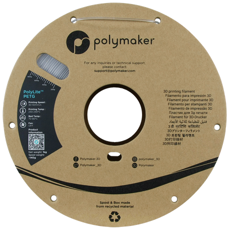 Filament Polymaker PolyLite™ PETG - Transparent / 1 kg, 1.75mm