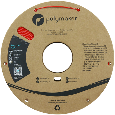 Filament Polymaker PolyLite™ ASA  - Red / 1 kg, 1.75mm