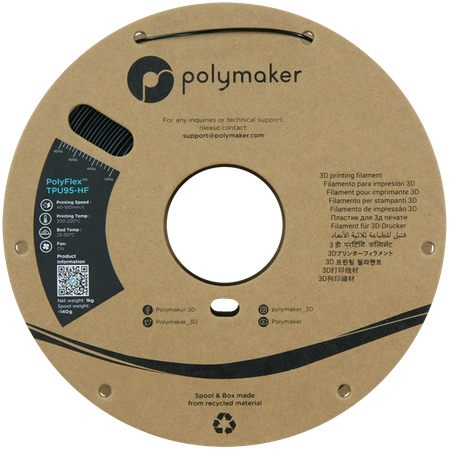 Filament Polymaker PolyFlex™ TPU 95A HF - Black / 1 kg, 1.75mm