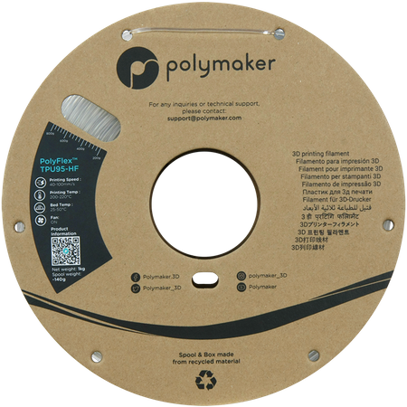 Filament Polymaker PolyFlex™ TPU 95A - Clear / 1 kg, 1.75mm