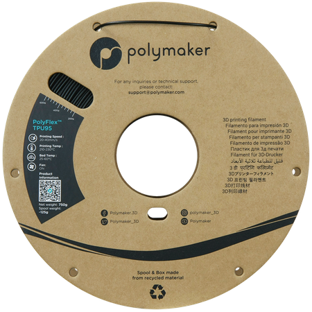 Filament Polymaker PolyFlex™ TPU 95A - Black / 750 g, 1.75mm