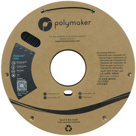 Filament Polymaker PolyLite™ ASA  - Black / 1 kg, 1.75mm