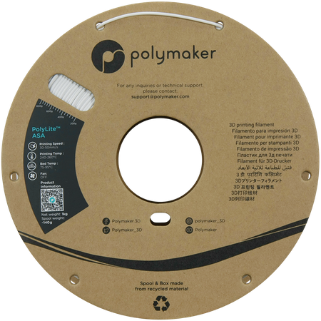 Filament Polymaker PolyLite™ ASA  - White / 1 kg, 1.75mm