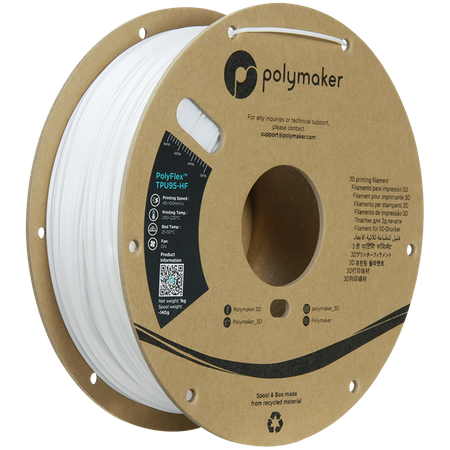 Filament Polymaker PolyFlex™ TPU 95A - White / 1 kg, 1.75mm