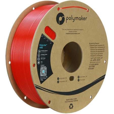 Filament Polymaker PolyLite™ ABS  - Red / 1 kg, 1.75mm