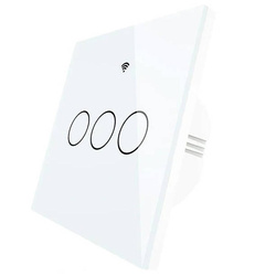 Przełącznik 3 kanały opcja bez N biały ZigBee TUYA