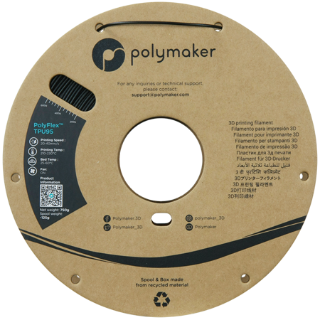 Filament Polymaker PolyFlex™ TPU 95A - Black / 750 g, 1.75mm