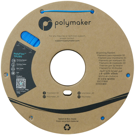 Filament Polymaker PolyFlex™ TPU 95A - Blue / 750 g, 1.75mm