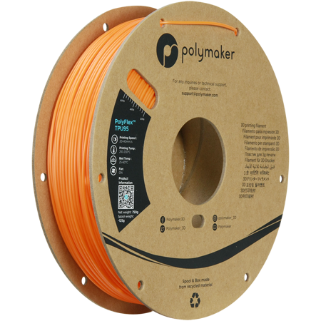 Filament Polymaker PolyFlex™ TPU 95A - Orange / 750 g, 1.75mm