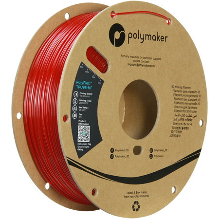 Filament Polymaker PolyFlex™ TPU 95A - Translucent Red / 1 kg, 1.75mm