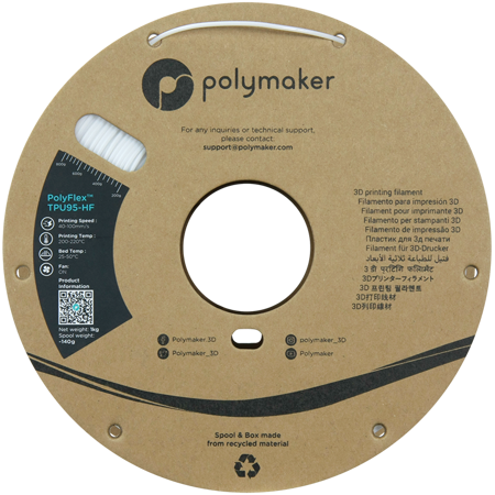 Filament Polymaker PolyFlex™ TPU 95A - White / 1 kg, 1.75mm