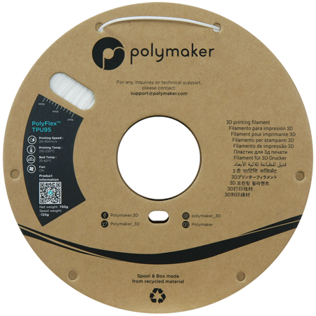 Filament Polymaker PolyFlex™ TPU 95A - White / 750 g, 1.75mm