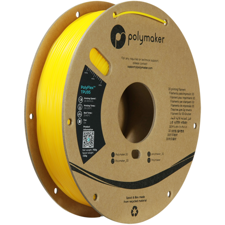 Filament Polymaker PolyFlex™ TPU 95A - Yellow / 750 g, 1.75mm