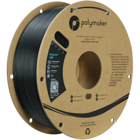 Filament Polymaker PolyLite™ ABS  - Black / 1 kg, 1.75mm