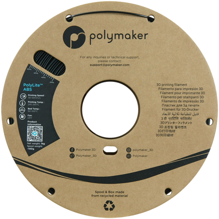 Filament Polymaker PolyLite™ ABS  - Black / 1 kg, 1.75mm