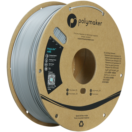 Filament Polymaker PolyLite™ ABS  - Grey / 1 kg, 1.75mm