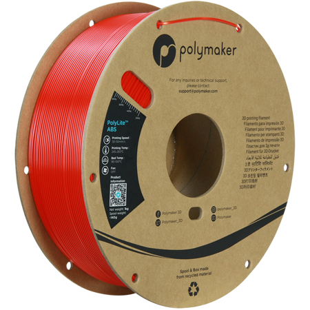 Filament Polymaker PolyLite™ ABS  - Red / 1 kg, 1.75mm