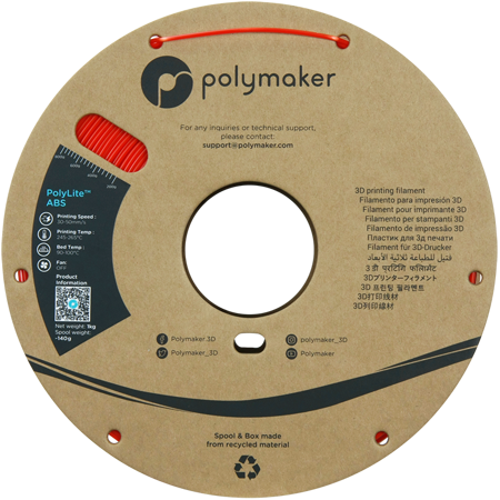 Filament Polymaker PolyLite™ ABS  - Red / 1 kg, 1.75mm