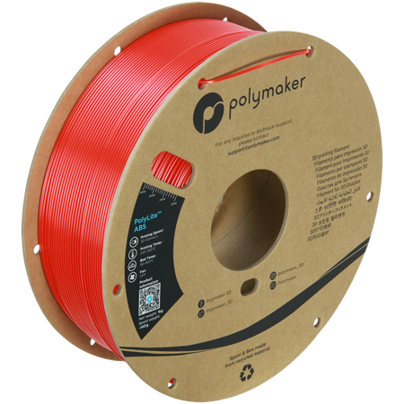 Filament Polymaker PolyLite™ ABS  - Red / 1 kg, 1.75mm