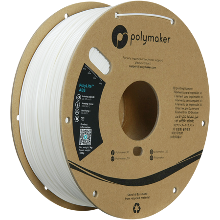 Filament Polymaker PolyLite™ ABS  - White / 1 kg, 1.75mm