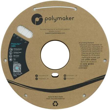 Filament Polymaker PolyLite™ ABS  - White / 1 kg, 1.75mm