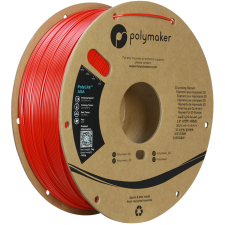 Filament Polymaker PolyLite™ ASA  - Red / 1 kg, 1.75mm