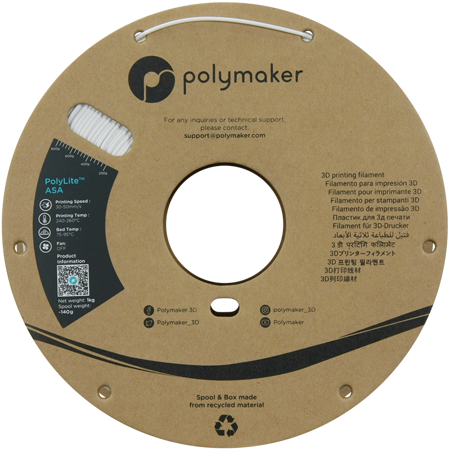 Filament Polymaker PolyLite™ ASA  - White / 1 kg, 1.75mm