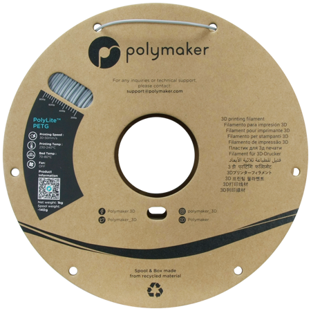 Filament Polymaker PolyLite™ PETG - Grey / 1 kg, 1.75mm