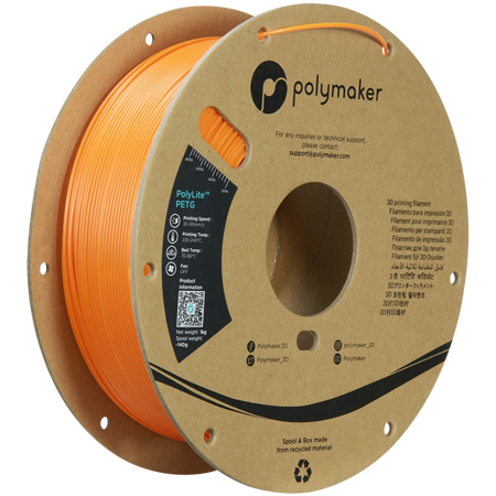 Filament Polymaker PolyLite™ PETG  - Orange  / 1 kg, 1.75mm