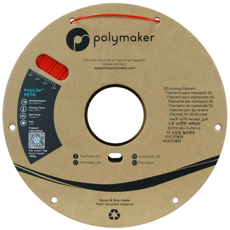 Filament Polymaker PolyLite™ PETG  - Red / 1 kg, 1.75mm