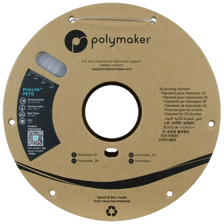 Filament Polymaker PolyLite™ PETG - Transparent / 1 kg, 1.75mm