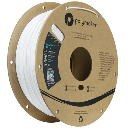 Filament Polymaker PolyLite™ PETG - White / 1 kg, 1.75mm