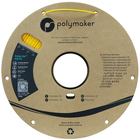 Filament Polymaker PolyLite™ PETG  - Yellow / 1 kg, 1.75mm