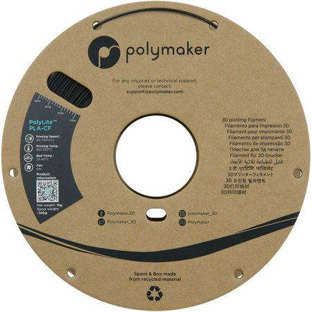 Filament Polymaker PolyLite™ PLA-CF - Black / 1 kg, 1.75mm