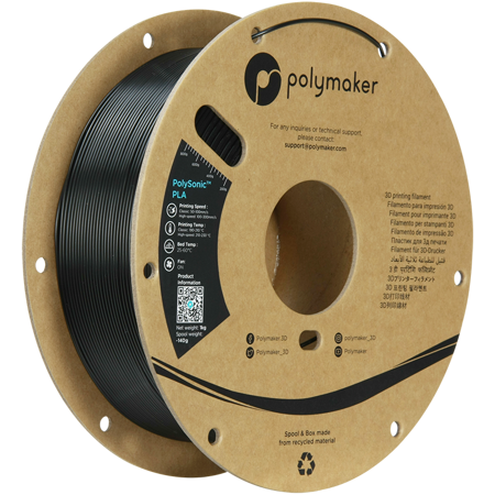 Filament Polymaker PolySonic™ PLA High Speed  - Black / 1 kg, 1.75mm