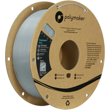 Filament Polymaker PolySonic™ PLA High Speed  - Grey / 1 kg, 1.75mm