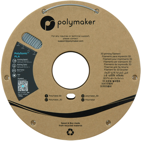 Filament Polymaker PolySonic™ PLA High Speed  - Grey / 1 kg, 1.75mm