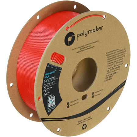 Filament Polymaker PolySonic™ PLA High Speed  - Red / 1 kg, 1.75mm