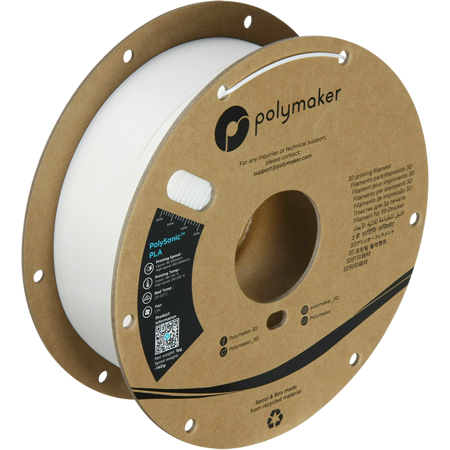 Filament Polymaker PolySonic™ PLA High Speed  - White / 1 kg, 1.75mm